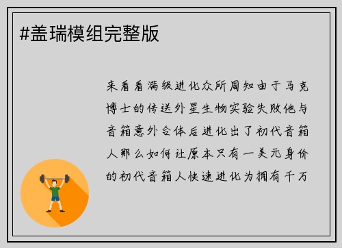 #盖瑞模组完整版